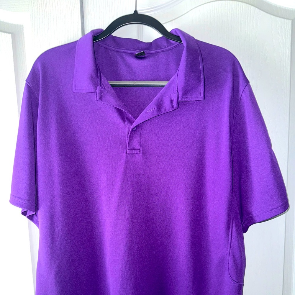 Purple Men's Polo Shirt Quick Dry Performance Short Sleeve Tactical Shirts